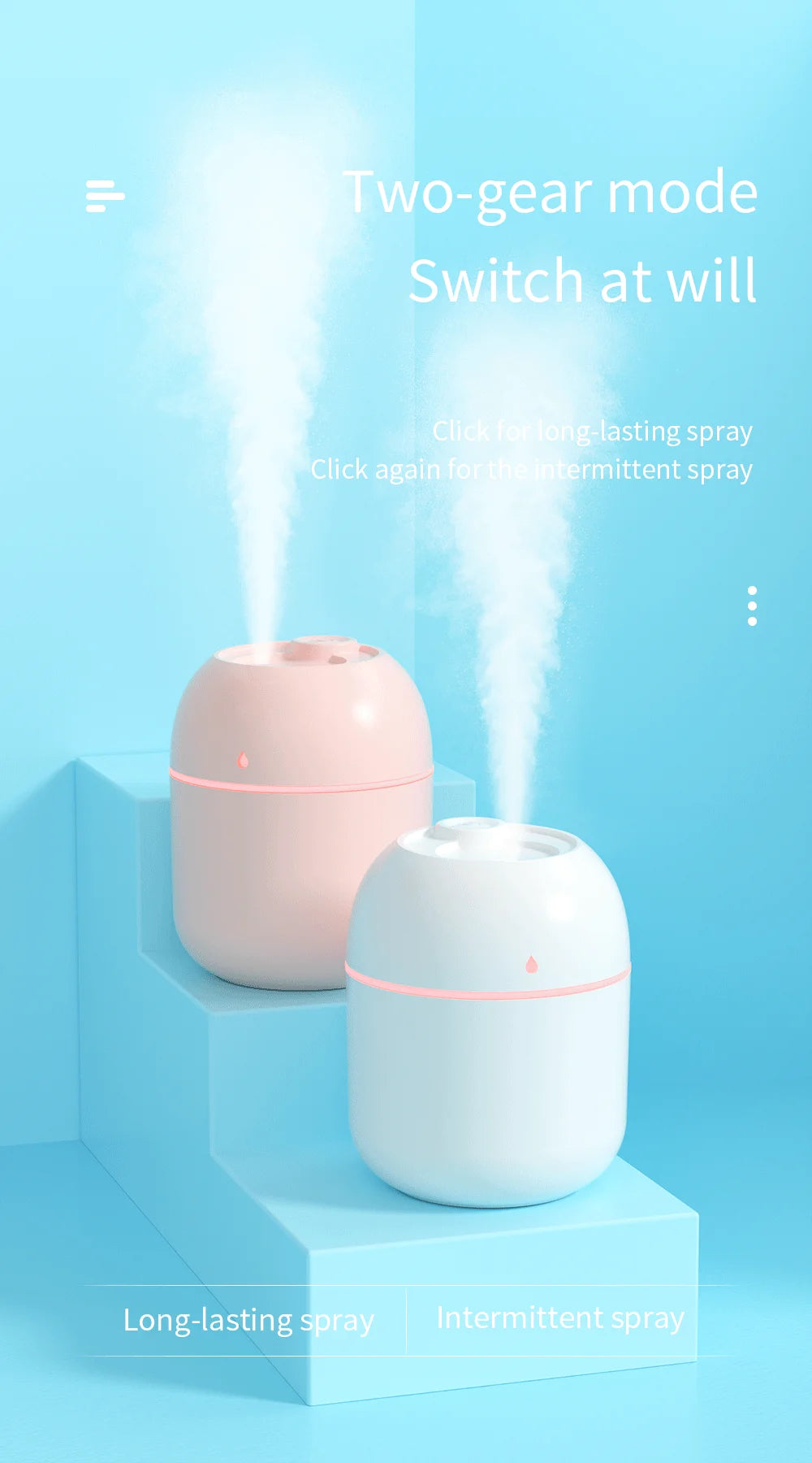 Portable USB Ultrasonic Air Mini Humidifier Essential Oil Diffuser Car Purifier Aroma Anion Mist Maker with LED Lamp Lighting