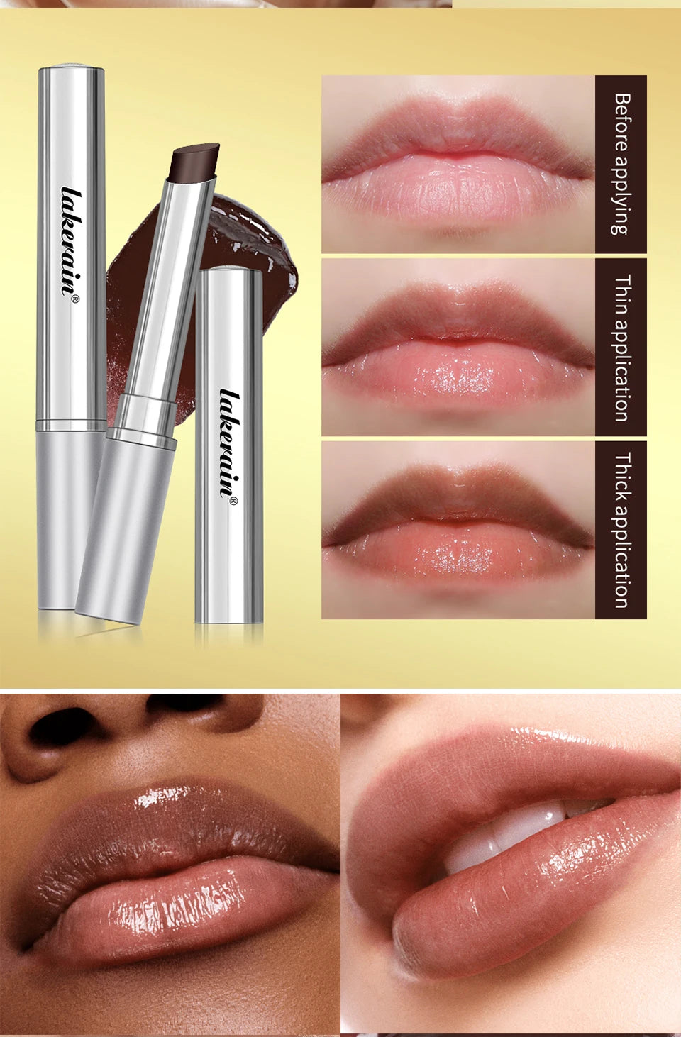 Black Honey Lipstick Long Lasting Moisturizing Natural Lip Plumper Makeup Lip Plumping Gloss Cosmetics Exfoliating for Lip