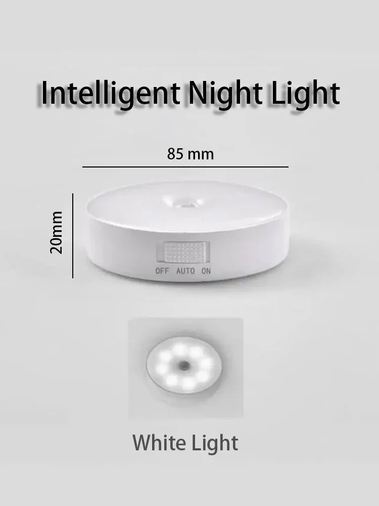 LED Smart Human Body Sensor Night Lamp Emergency Automatic Lighting USB Charging Wireless Magentic Suction Use Night Light